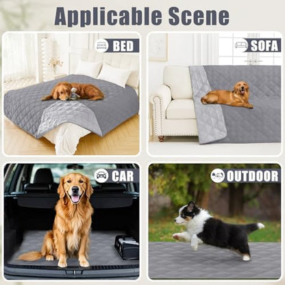 Smiry Waterproof Dog Bed Cover, Reversible Pet Blanket for Sofa Couch