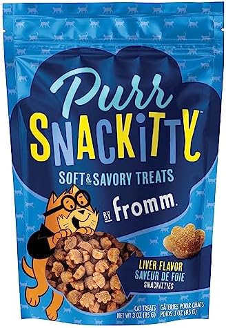 Fromm PurrSnackitty Liver Flavor Snackitties Treats - Premium Soft & Savory Cat Treats - 3 oz