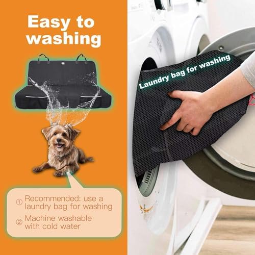 Reliadura Dog Car Seat Cover for Back Seat,Washable Bench Seat Cover for Truck,Nonslip Backseat Cover Protector for F150/Ram1500/GMC Sierra/Toyota/Chevrolet Silverado,Car Seat Covers for Dogs