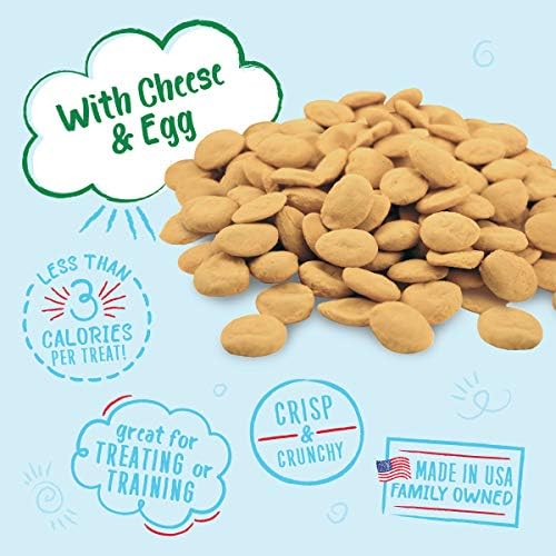 Charlee Bear Original Crunch Dog Treats, Cheese and Egg, 16 Ounce Resealable Bag, Low Calorie Training Treats for Dogs, Limited Ingredient, Healthy, Crunchy Dog Snacks, Made in USA (Pack of 2)