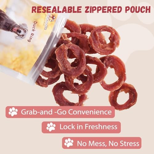 Pawmate Dog Treats Duck Jerky Rings Healthy Training Treats Snacks 10.6 oz