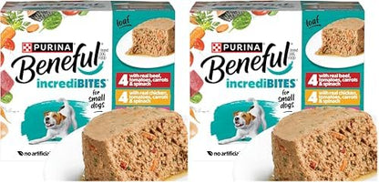 Beneful Purina Small Breed Wet Dog Food Variety Pack,IncrediBites Loaf,Chicken,Beef and Salmon Flavors - 3 oz. Cans,(Pack of 48)