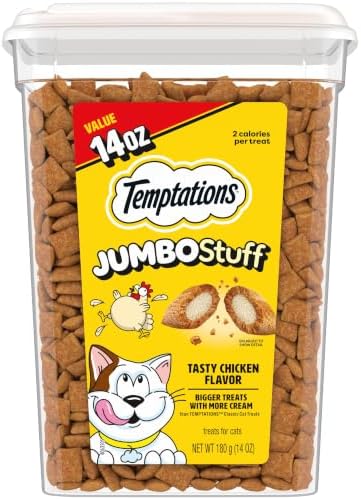 Temptations Jumbo Stuff Crunchy & Soft Cat Treats, Chicken, 14 oz