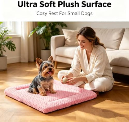Dog Bed Mat - Durable & Cute Crate Dog Beds for Small Dogs & Cats, Comfortable Kennel Pad for Home, Crate & Travel