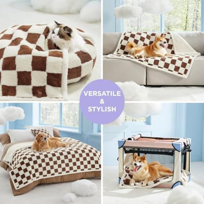 LE SURE Waterproof Dog Blankets for Large Dogs Cute Cozy 3D Jacquard,40x50