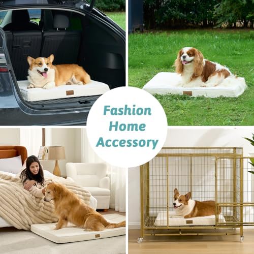 COZY KISS Flat Dog Crate Bed Washable for Medium Small Dogs, M 30x20 inch