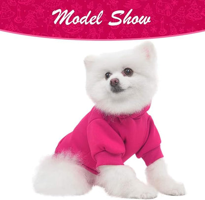 KOOLTAIL Dog Hoodie for Large Medium Small Dogs,Soft&Warm Pet Sweater with Leash Hole and Pocket Boy Girl,Puppy Fall Winter Jacket Clothes,French Pitbull Cold Weather Coat Sweatshirt,Deep Pink SM