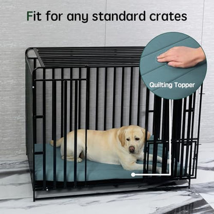 BALANCE Dog Crate Bed, Orthopedic Dog Bed Pad with Waterproof Liner, Washable Crate Foam Pet Mat for Large, Medium, Puppy Dogs Breeds, Powder Blue, 36"x23"x1.6"