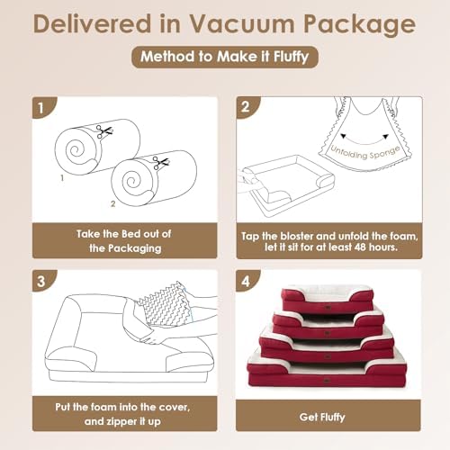 EHEYCIGA Orthopedic Extra Large Dog Bed, Waterproof Washable XL Pet Bed 44"