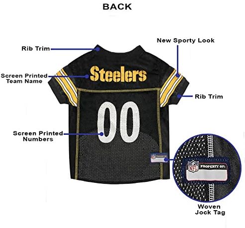 Pets First NFL Pittsburgh Steelers Dog Jersey, Size X-Large, Football Shirt Costume for Pet, Dog Sports T-Shirt, NFL Team Clothing for Cats, Licensed Pet Apparel Available in 7 Sizes and 32 Teams