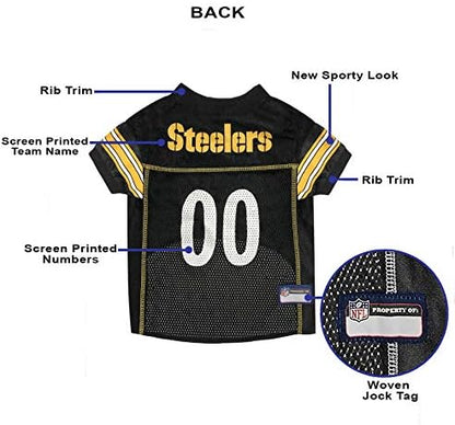 Pets First NFL Pittsburgh Steelers Dog Jersey, Size 3X-Large, Football Shirt Costume for Pet, Dog Sports T-Shirt, NFL Team Clothing for Cats, Licensed Pet Apparel Available in 7 Sizes and 32 Teams