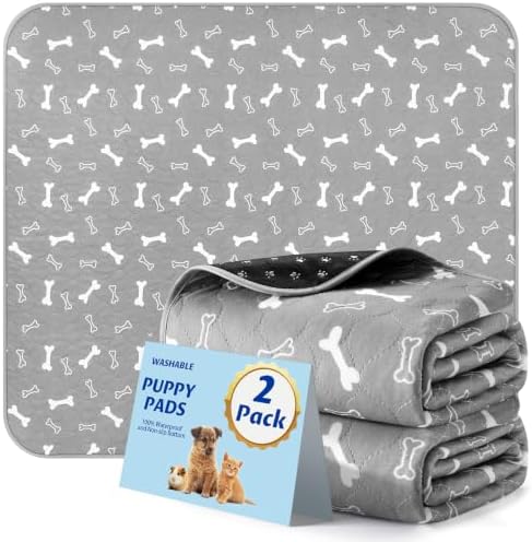 Washable Pee Pads for Dogs, 2 Pack Reusable Puppy Pads, 18"x24"