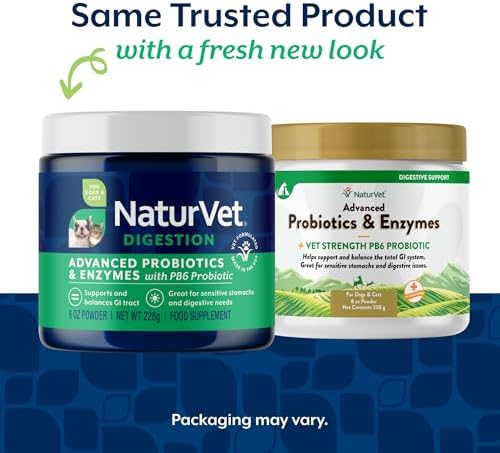 NaturVet Advanced Probiotics & Enzymes Supplements for Dogs & Cats - 8 oz