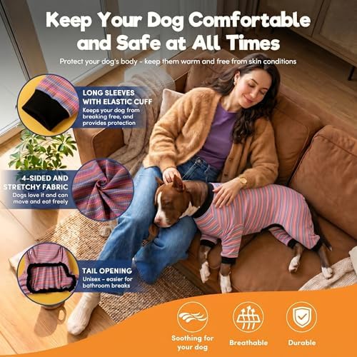 LovinPet Large Dog Pajamas, Pet Pajamas, Multicolor Stripe, XL
