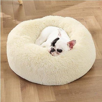 Bedsure Calming Small Dog Bed Donut Washable Cat＆Puppy Bed,23 inches