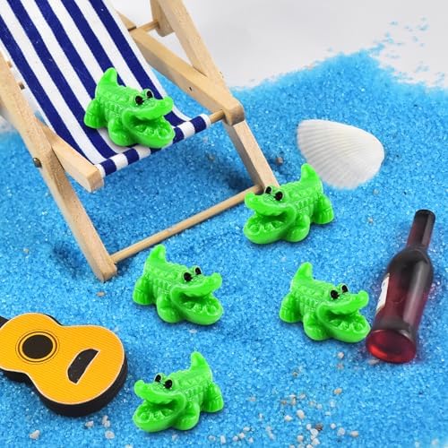 Cute Tiny Big Mouth Crocodile Resin Silicone Mold Micro Dollhouse Animal Epoxy Casting Mold for DIY Resin Art Fairy Garden Miniatures Landscape Crafts Decor(12-Cavity)