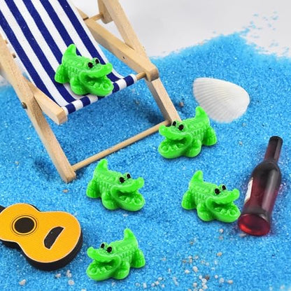 Cute Tiny Big Mouth Crocodile Resin Silicone Mold Micro Dollhouse Animal Epoxy Casting Mold for DIY Resin Art Fairy Garden Miniatures Landscape Crafts Decor(12-Cavity)