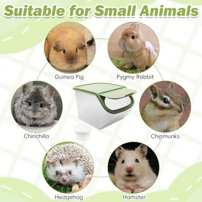 PINVNBY Chinchilla Sand Bath Box Gerbil Transparent Bathroom Chinchillas Plastic Dust Bath House with Sand Cup for Guinea Pig Hedgehog Squirrel and Other Small Animals(Green