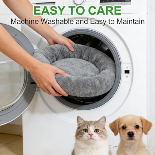 Soft Cat Bed, Cat Beds for Indoor Cats, Calming Nest, Self Warming Cave, Plush Cozy Pod for Indoor Kitten or Small Dogs, Kitty Bed with Non-Slip Bottom