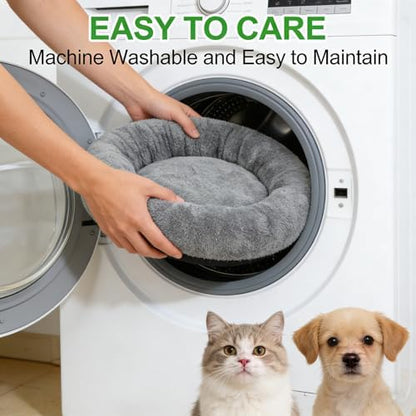 Soft Cat Bed, Cat Beds for Indoor Cats, Calming Nest, Self Warming Cave, Plush Cozy Pod for Indoor Kitten or Small Dogs, Kitty Bed with Non-Slip Bottom
