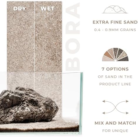 UNS Controsand - Bora, 8L - Natural Freshwater 0.4-0.9mm Natural White Sand for Aquascaping Planted Tanks - Aquarium, Terrarium, Paludarium Substrate for Betta, Shrimp, Fish, Jumping Spider, Turtle