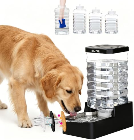 RIZZARI 2.64 Gallon Dog Water Bowl Dispenser:Large for Multiple Dogs