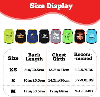 hoyuwak 8 Pieces Pet Shirts Funny Dog Printed Clothes Dog Sleeveless Vests