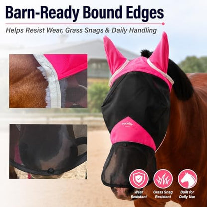 Horse Fly Mask for Horses with Ears and Nose Cover