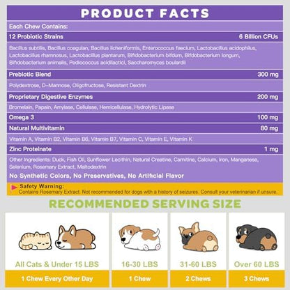 NATURE TARGET Probiotics for Dogs, Duck Flavored - 120 Treats