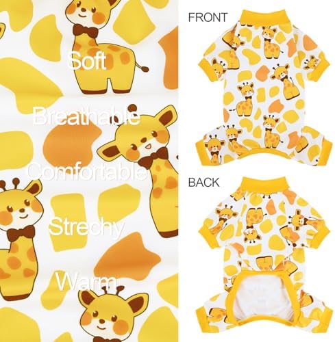 XPUDAC 4 Pack Dog Pajamas for Small Dogs Soft Pjs Onesies Clothes, XS
