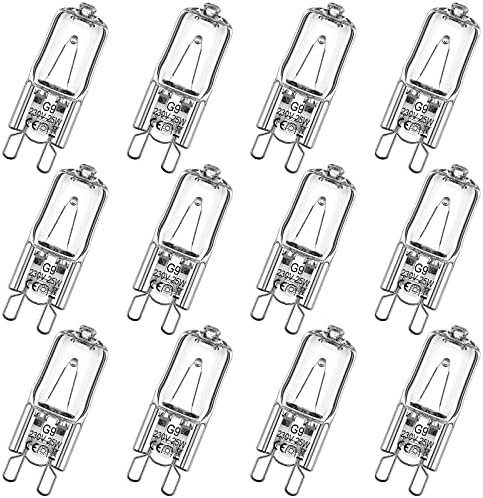 Tarpop 12 Pcs G9 Heat Lamp Bulbs for Reptile, 25 Watts