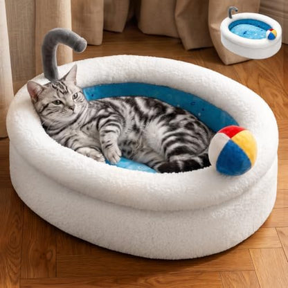 Bathtub Cat Bed, Calming Small Dog Bed 22in