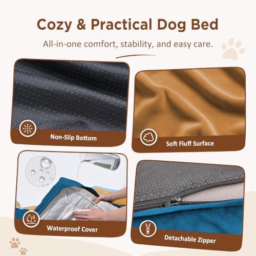 Comfort Expression Orthopedic Dog Bed for Extra Large Dogs with Bolster