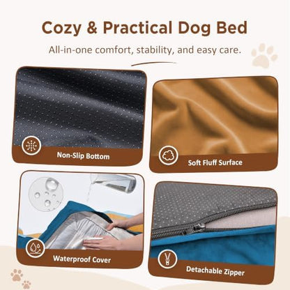 Comfort Expression Orthopedic Dog Bed for Extra Large Dogs with Bolster