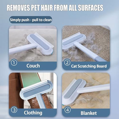 Cat Hair Remover 4-in-1 Multi-Functional Pet Hair Remover Brush,17.7Inch, Reusable Washable Lint Cleaner for Dog and Cat Hair, Gentle on Furniture, Sofas, Pet Beds, Bedding, Carpets, Clothing