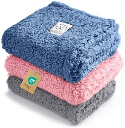 Luciphia 3 Pack Soft Sherpa Fleece Blankets for Dogs Cats Puppies,23"x16"