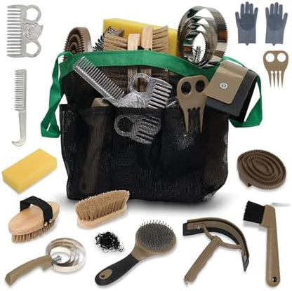 Horse Grooming Kit 14 Pieces, Horse Brushes for Grooming Supplies Set