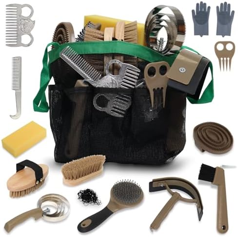 Horse Grooming Kit 14 Pieces, Horse Brushes for Grooming Supplies Set