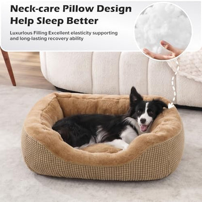 INVENHO Small Dog Bed Washable Orthopedic Calming Warming Durable Pet Bed with Anti-Slip Bottom