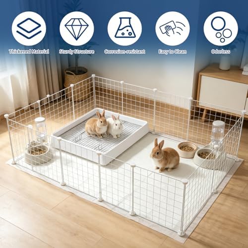 FHTONGE Extra Large Rabbit Litter Box Training Tray with Large Steel Grids