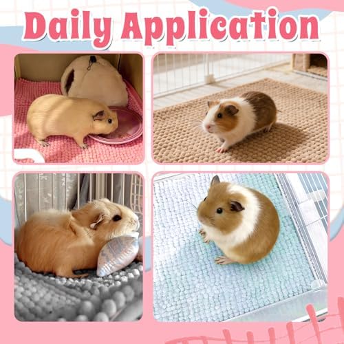 Guinea Pig Cage Liner, 4 PCS Washable Guinea Pig Bedding Fleece Mat