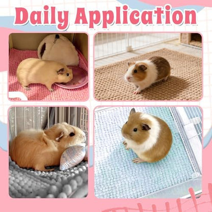 Guinea Pig Cage Liner, 4 PCS Washable Guinea Pig Bedding Fleece Mat