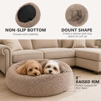 Ghouse Calming Donut Dog Bed for Medium Dogs, 30 in Washable Medium Pet Bed