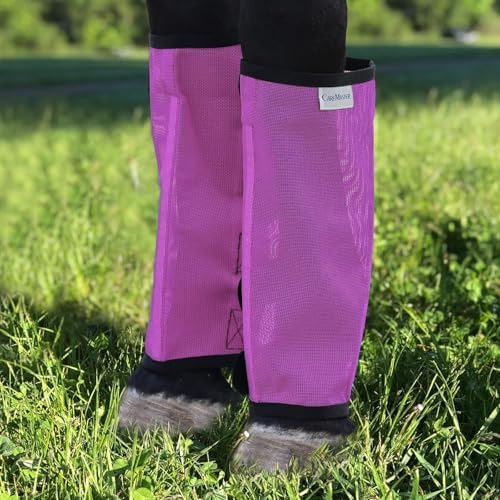 Fine Mesh Fly Boots Loose Fitting & Non-Slip Horse Fly Leggings No More Horsefly Nuisance Greatly Reduce Stomping Breathable with Natural Air Flow (Set of 4)