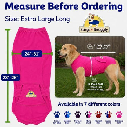 Surgi Snuggly Dog Surgery Recovery Suit, Cone Alternative, Spay/Neuter XLL