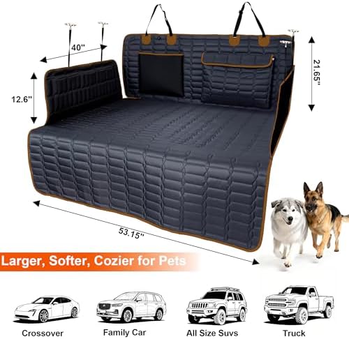 Reliadura SUV Cargo Liner for Dogs, Waterproof Trunk Cover with Bumper Flap