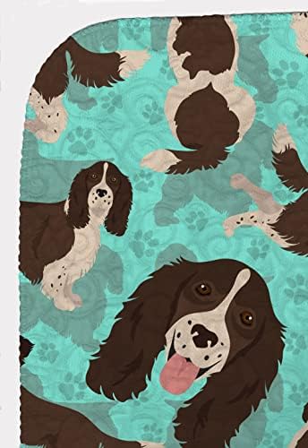 Caroline's Treasures MLM1076LQB Liver English Springer Spaniel Quilted Blanket 50x60 Artwork Pattern Quilted Throw Blanket for Bed, Couch, Sofa, Soft and Lightweight