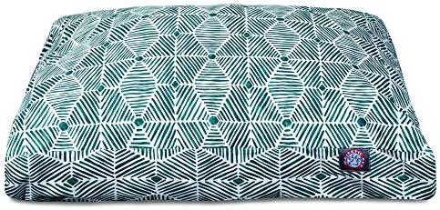 Majestic Pet Rectangular Dog Bed, X-Large, 50x42x5 in, Washable, Emerald