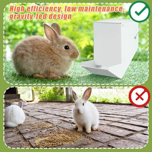 Maxcheck 2 Pcs Rabbit Feeder for Cages, 4.7 Inches, Mesh Bottom, White
