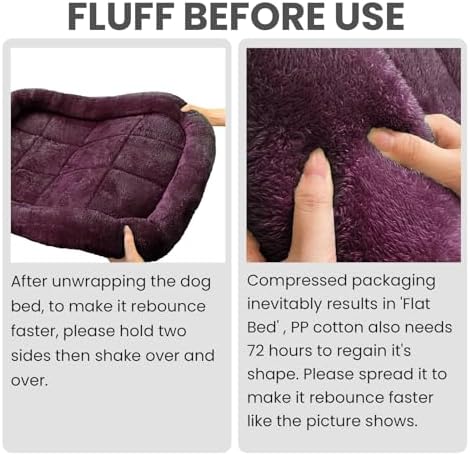 Patas Lague Small Dog Bed Bolster Pet Crate Mat 16''x12'' Taupe
